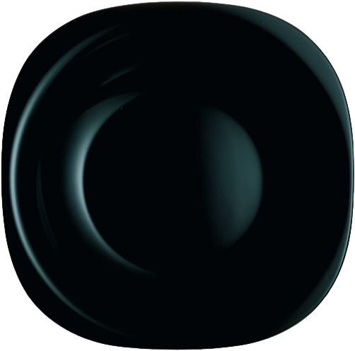 [D1059] Plate 25.5x25.5cm Black Square Opal Glass 40481