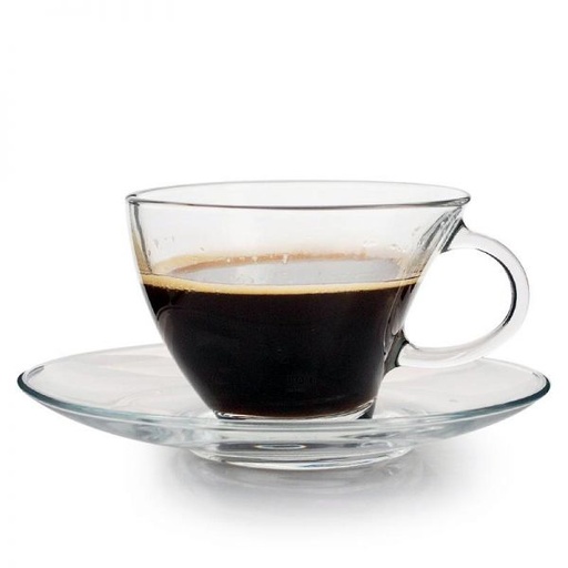 [GL1075] Cup & Saucer Set 12pc 230ml Glass Penguen - 98396