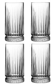 [GL1799] Tumbler 4pc Set 445ml Highball Cut Glass - Elysia 520015