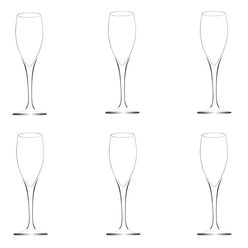 [GL1813] Champagne Glass 6Pc 100Ml Vintage 40196