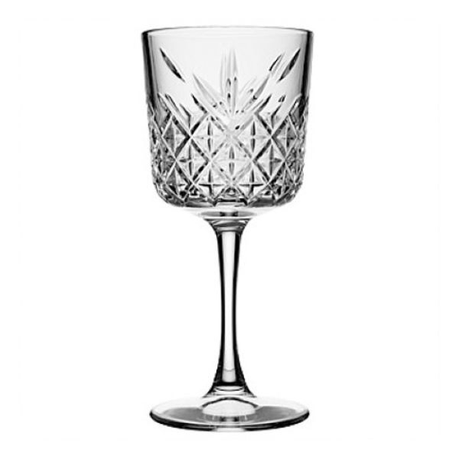 [GL1841] Wine Glass 4pc Set 330ml Cut Glass - Timeless 440276
