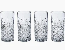 [GL1892] Tumbler 4pc Set 450ml Highball Cut Glass - Timeless 52800