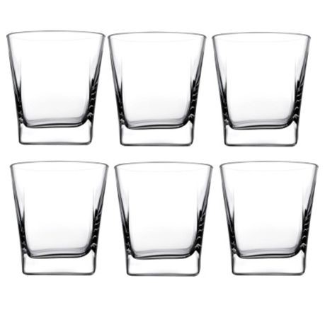 [GL1906] Whisky 6pc Set 205ml Glass - Carre 41280