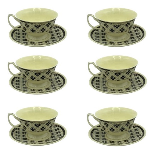 [D1327] Cup & Saucer Set 12pc Designer - RVT049