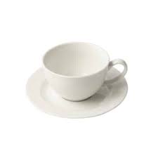 [D1336] Cup & Saucer 300ml Embossed Diamond Pattern - Rvt449
