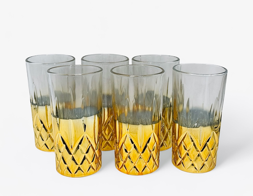 [GL1726] Tumbler 6Pc Timeless Gold Base Rvt593