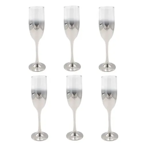 [GL1764] Champagne 6Pc 190Ml Half Silv/Gold Rvt359