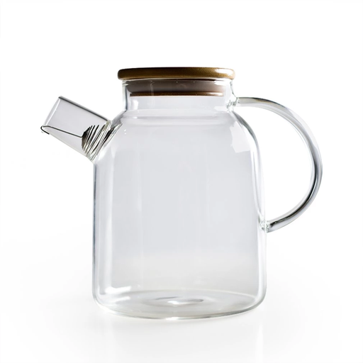 [GL1939] Teapot 1.8Lt Traditional Borosilicate Glass With Wooden Lid