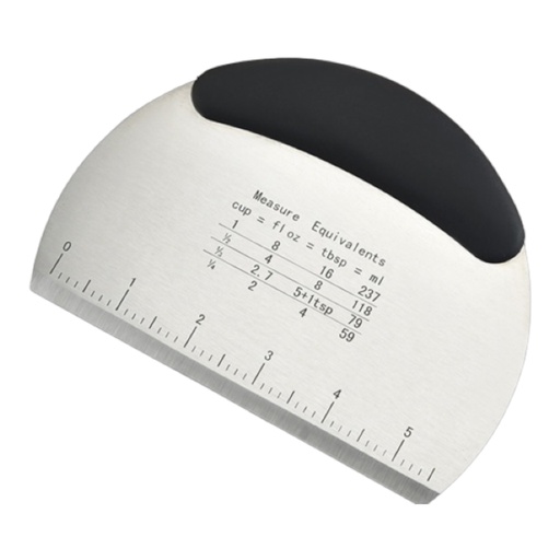 [KG1458] Dough Scraper Cutter 15Cm Ss Oval With Black Grip Handle