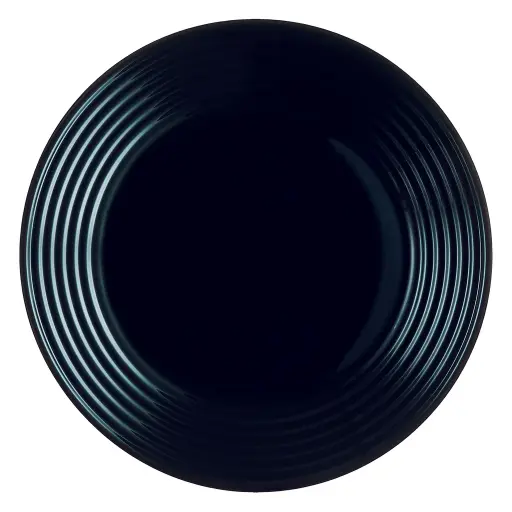 [D1217] Plate 27cm Harena Black Opal Glass Luminarc 39889