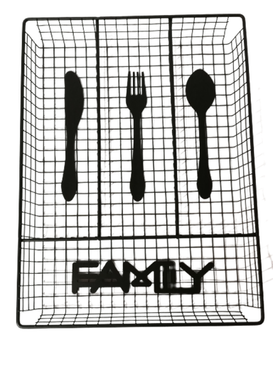 [RS79] Cutlery Divider 34X25.5X4.5Cm 4 Division Black CH740