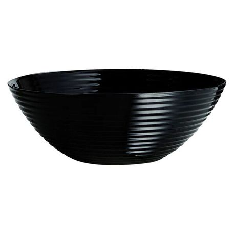 [D1535] Salad Bowl 27x10cm  3L Black Harena Opal Glass 39989