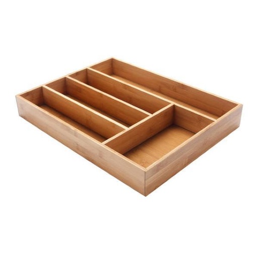 [KG1463] Cutlery Divider 38X28X4.5Cm 5 Division Bamboo N804136