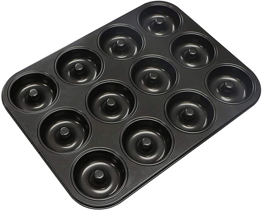[OV158] Doughnut Pan 12 Cup 35x26x2.5cm Non-Stick Carbon Steel – Baking Basics