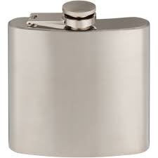 [RHD9083] Hip Flask 10.5X9.5Cm 7Oz/180Ml Stainless Steel Assorted Colours N451008