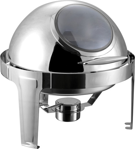 [SS157] Chafing Dish 47x44cm Round With Window & Roll Top Lid Stainless Steel
