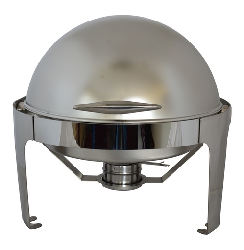 [SS333] Chafing Dish 47x44cm Round Plain With Roll Top Lid Stainless Steel
