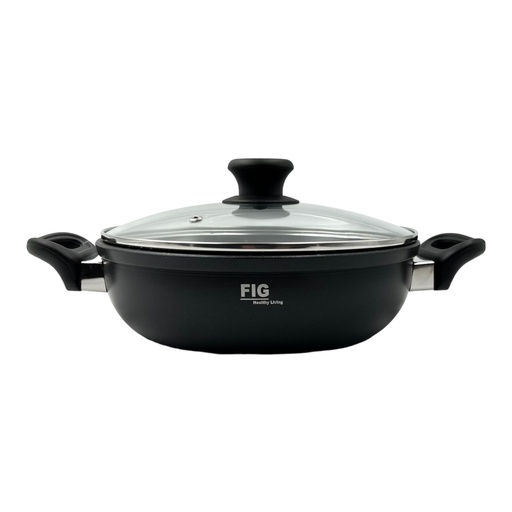 [P625] Fig Wok 22cm With Handles Non-Stick FIGW22