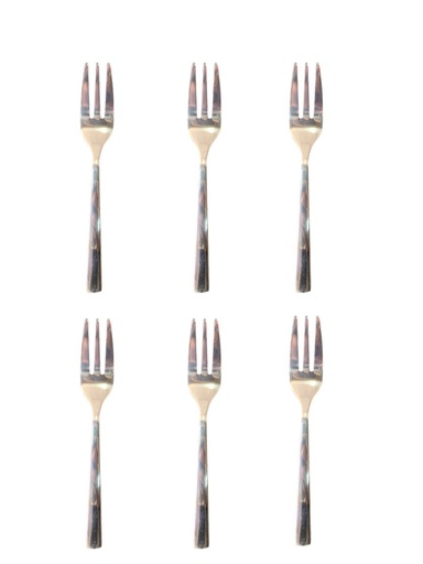 [CT795] Cake Fork 6pc Square Handle Colours Stainless Steel-Syds-079