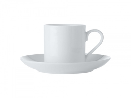[D1488] Cup & Saucer 100ml Straight Demi White Basics - Maxwell & Williams WBA0134