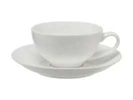 [D1489] Cup & Saucer 200ml Coupe White Basics - Maxwell & Williams WBA0138
