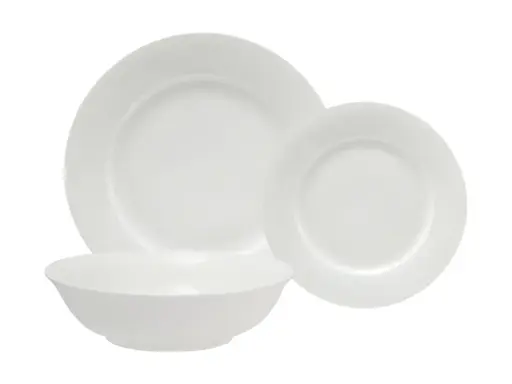 [D1518] Dinner Set 12pc Euro Rim White Basics - Maxwell & Williams WBA0142