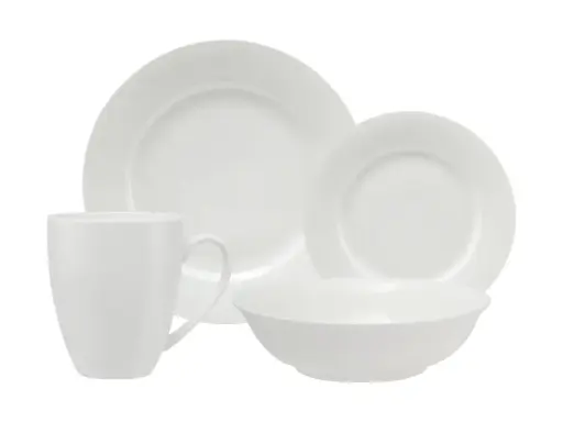 [D1519] Dinner Set 16pc Cosmo Rim White Basics - Maxwell & Williams WBA0143