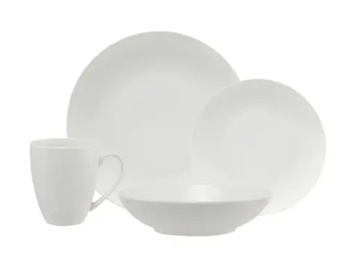 [D1523] Dinner Set 16pc Coupe Fitzrovia White Basics - Maxwell & Williams WBA0148
