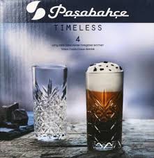 [GL2251] Tumbler 4pc Set 360ml Highball Stacking Cut Glass - Timeless 520045