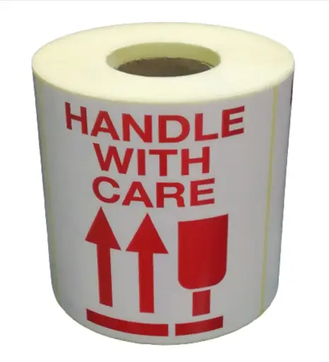 [PK4] Fragile Packaging Label 10x10cm 500pc - Handle With Care
