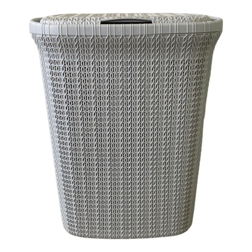 [PL154] Laundry Basket 55L 35x45.5x57cm Knit Pattern - 081076