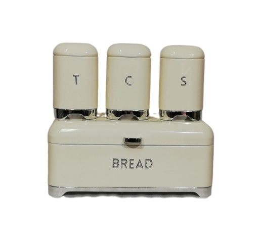 [BD96] Bread Bin & Canister Set 4Pc Retro Range - Ch782/784