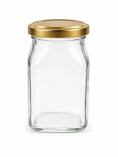 [GL2297] Glass Jar 250ml Square Glass with Lid - JAR119