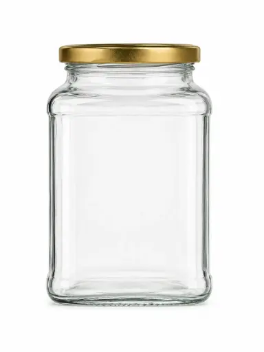 [GL2300] Glass Jar 750ml Square with Lid - JAR151