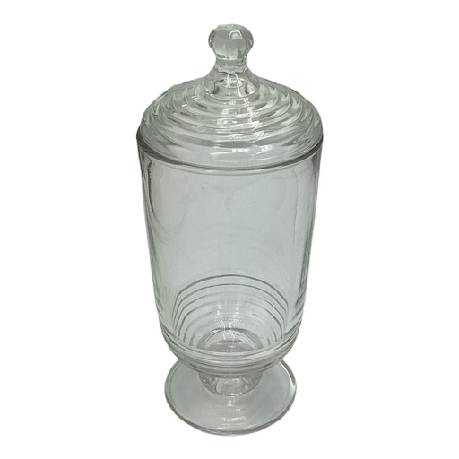 [RHD2085] Jar 24.5X10Cm Footed Glass With Lid Rvt2023-171