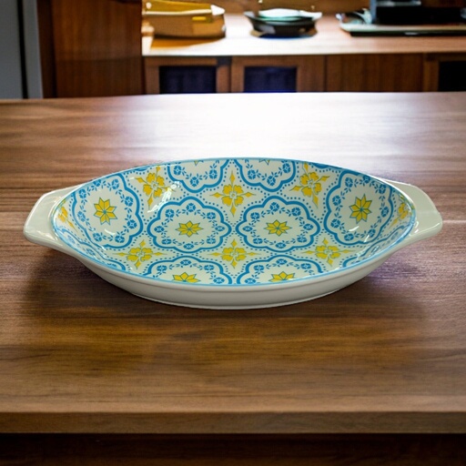 [D2274] Dish 27.5X17X4Cm Earded Colorful Range Rvt2023-323