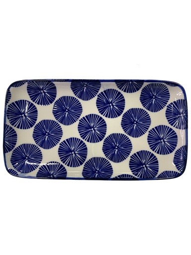 [D2277] Platter 23.5x15x2.8cm Colourful Oblong - Rvt2023-316