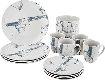 [D2289] Dinner Set 12pc Landscape Painting Rvt302/3