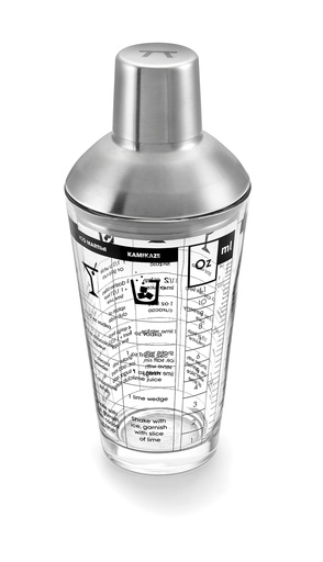 [GL2322] Cocktail Shaker 400ml Glass with Stainless Steel Lid 