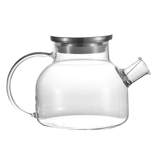 [GL2329] Teapot 1Lt Borosilicate Glass With Stainless Steel Lid - RVT2023-050