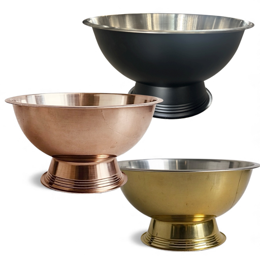 [RHD9064] Punch / Ice  Bowl 40x23cm Stainless Steel Footed Assorted Colours - Essentials 