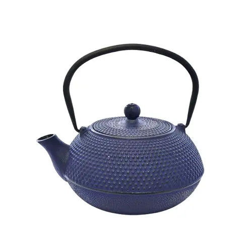 [AD01073] Teapot Cast Iron 600ml Tea Infuser Blue - Eetrite RH143BL