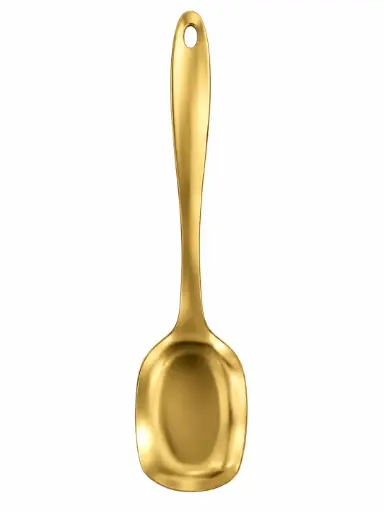 [AD01093] Serving Spoon 24.5CM Sqr Gold Stainless Steel SD503-10