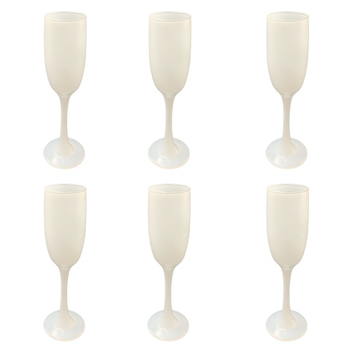 [RHD8436] Champagne Glass 6pc 22x5cm 180ml Solid Colours RVT2023-163/4/5