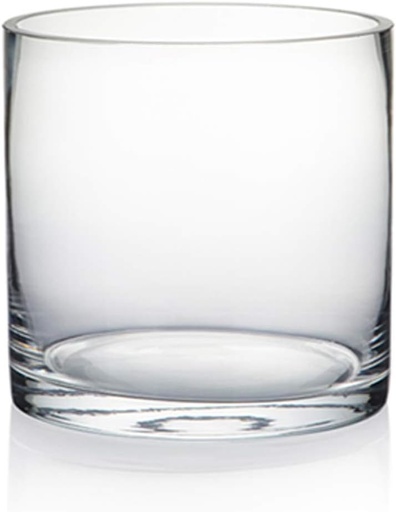 [AD01583] Glass Vase 15X15cm Cylinder Clear Glass VAS1515