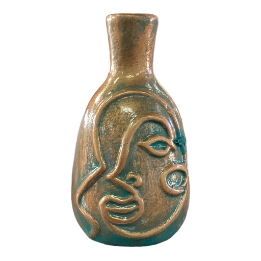 [AD01767] Vase AC 12x6cm Mini Bud Face Decal-Metallic