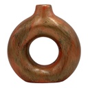 [RHD8936] Vase AC 28cm (28x27x8cm) Donut - Metallic