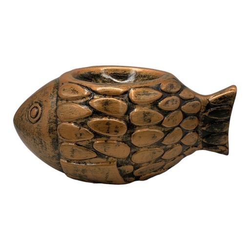 [RHD7316] Decor Ornament AC 13x28cm Fish Planter-Metallic