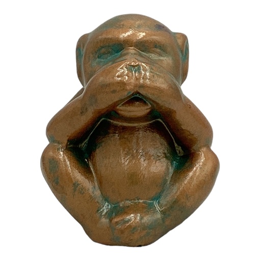 [RHD7374] Decor Ornament 12x9x7cm Monkey Speak No Evil-Metallic
