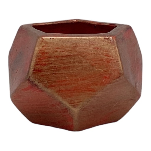 [AD04956] Planter AC 9cm (9x6cm) Hexagon Mini Planter - Metallic